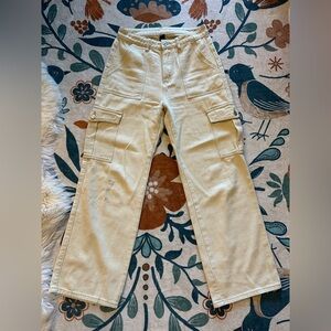 Cider - Wide Leg Cargo Pants in Light Beige, size S